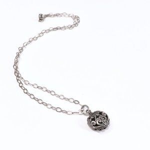 Sterling Silver Necklace with Ornate Pendant 925